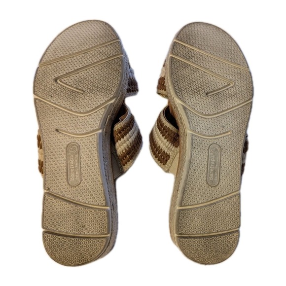 Baretraps Size 8 Bliss Posture Plus+ Slip-on Wedge Sandals Leather Brown Cream - Picture 7 of 8